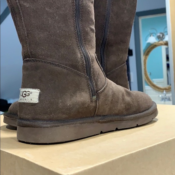 Chocolate Brown High Ugg Boots - Picture 3 of 4